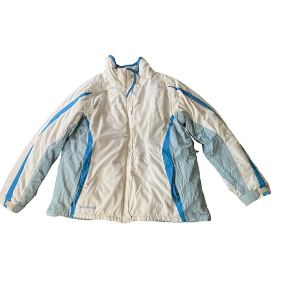 Columbia Jackets & Blazers - Columbia 3 in 1 Sportswear Jacket White Blue Heavy Winter Coat Zip Out Lining 2X